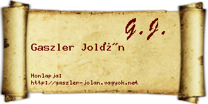 Gaszler Jolán névjegykártya