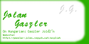 jolan gaszler business card